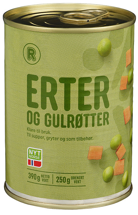 Rema 1000 erter & gulrøtter   410g