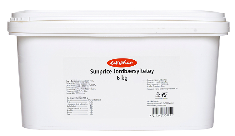 Sunprice jordbærsyltetøy 6kg