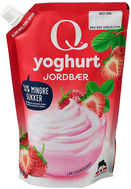 Q frokostyog. jordbær pose  800g