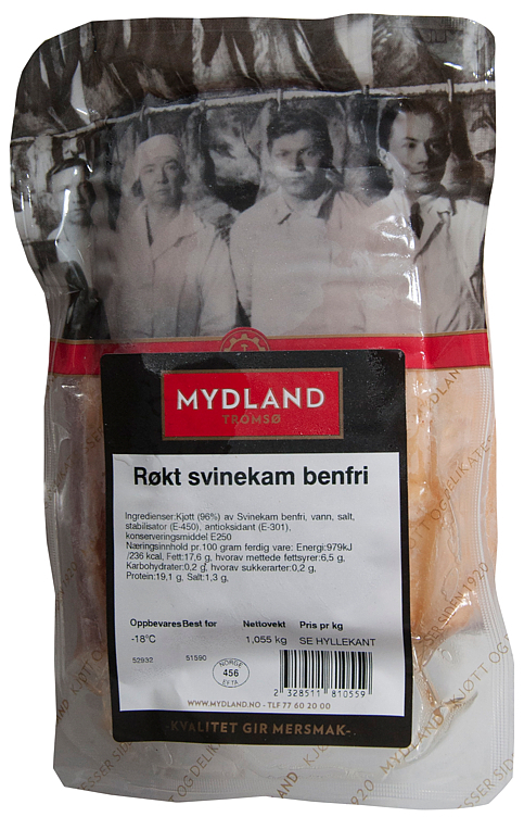 Røkt svinekam benfri rå kg