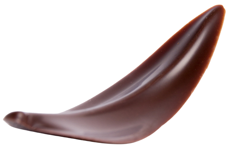 Chocolate decoration elegant curved leaf dark 128pce