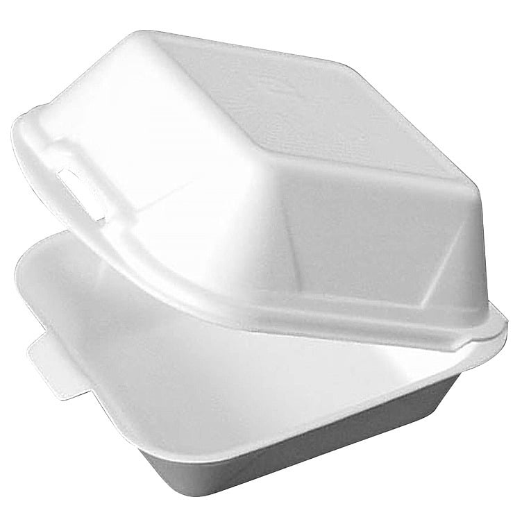 Hamburgerboks 15.5x15.5cm eps m/hengslet lokk stor hv 125stk