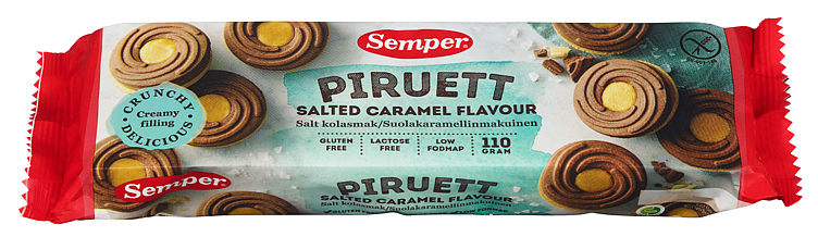 Piruett with salted caramel glutenfree  110g