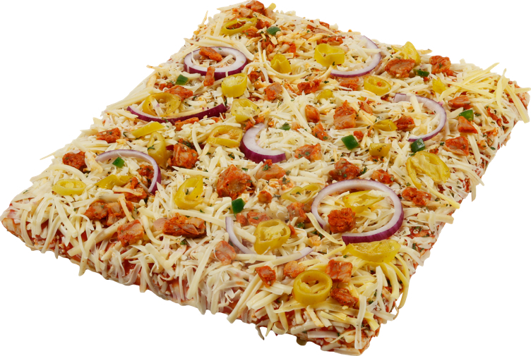 Firkantpizza spicy bqq chicken 12x700g