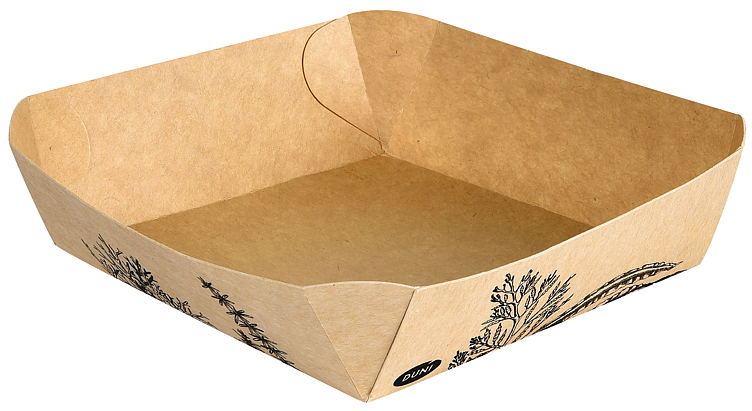 Tray alga paper/seaweed 115x115x39 brun 600stk