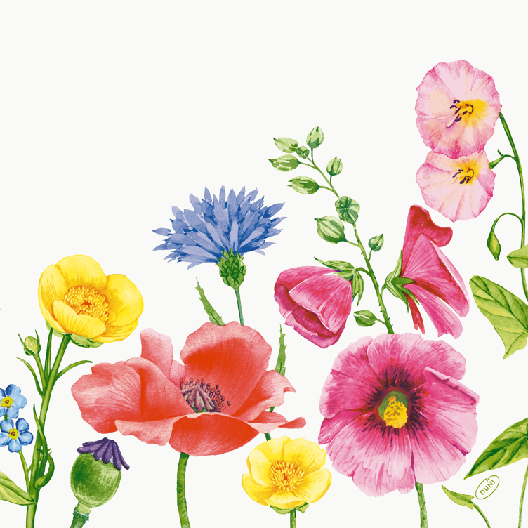 Serviett dunisoft flowy meadow 40cm 60stk