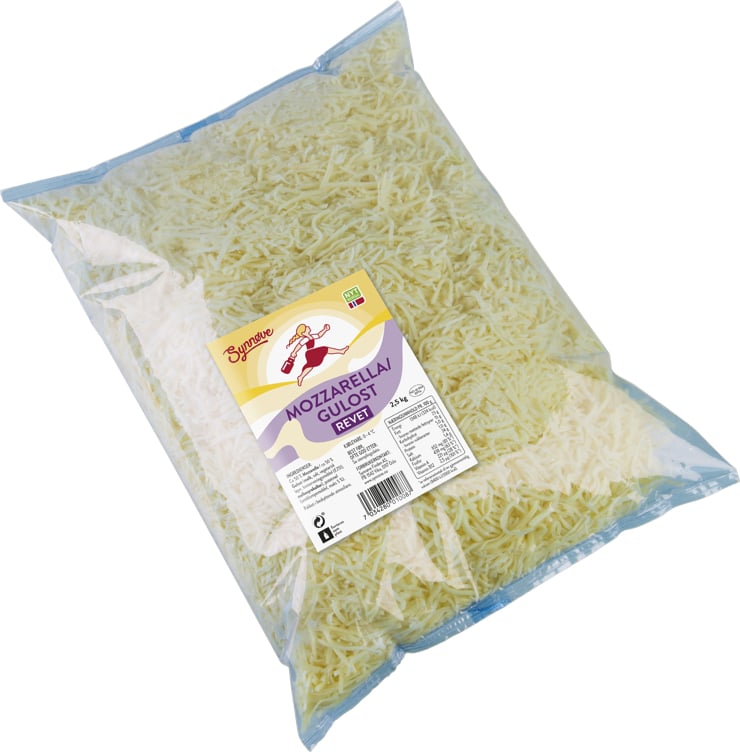 Mozzarella/gulost revet  2,5kg
