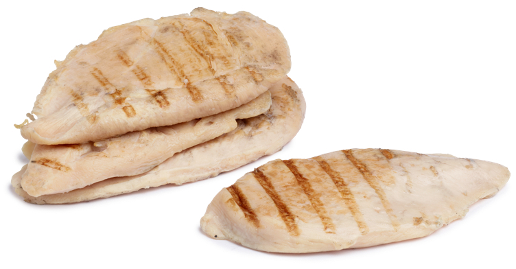 Kyllingfilet skåret flammegrillet & spiseklar 90-110g  2,5kg