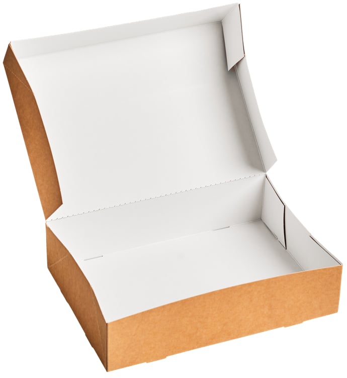 Cateringeske brun/hvit 325x230x78,5mm avriv.lokk 80stk