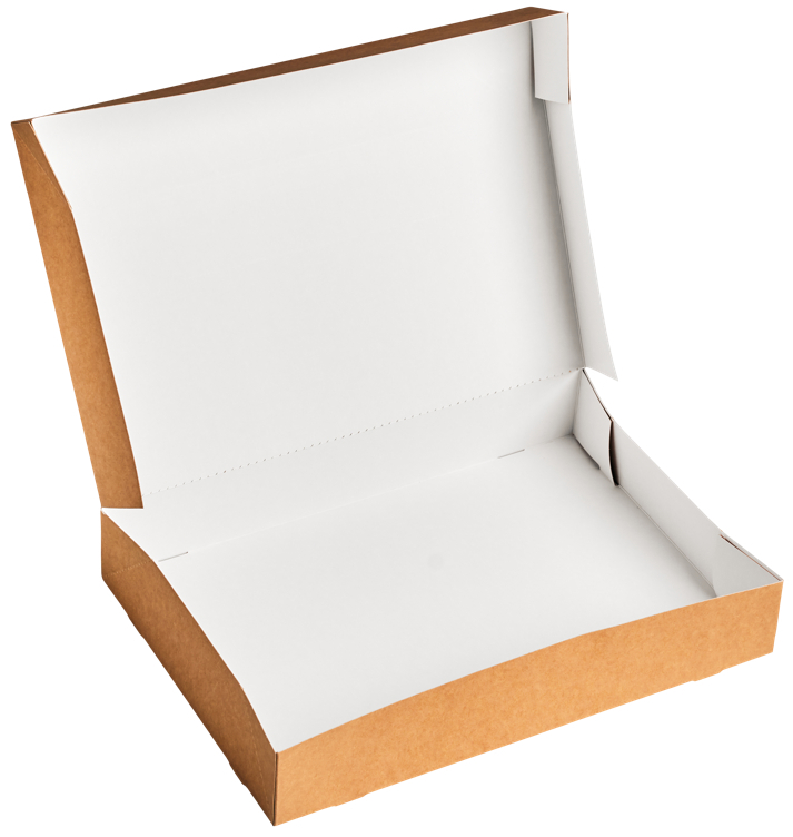 Cateringeske brun/hvit 465x323x78,5mm avriv.lokk 70stk