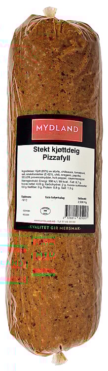 Stekt kjøttdeig pizzafyll frys kg