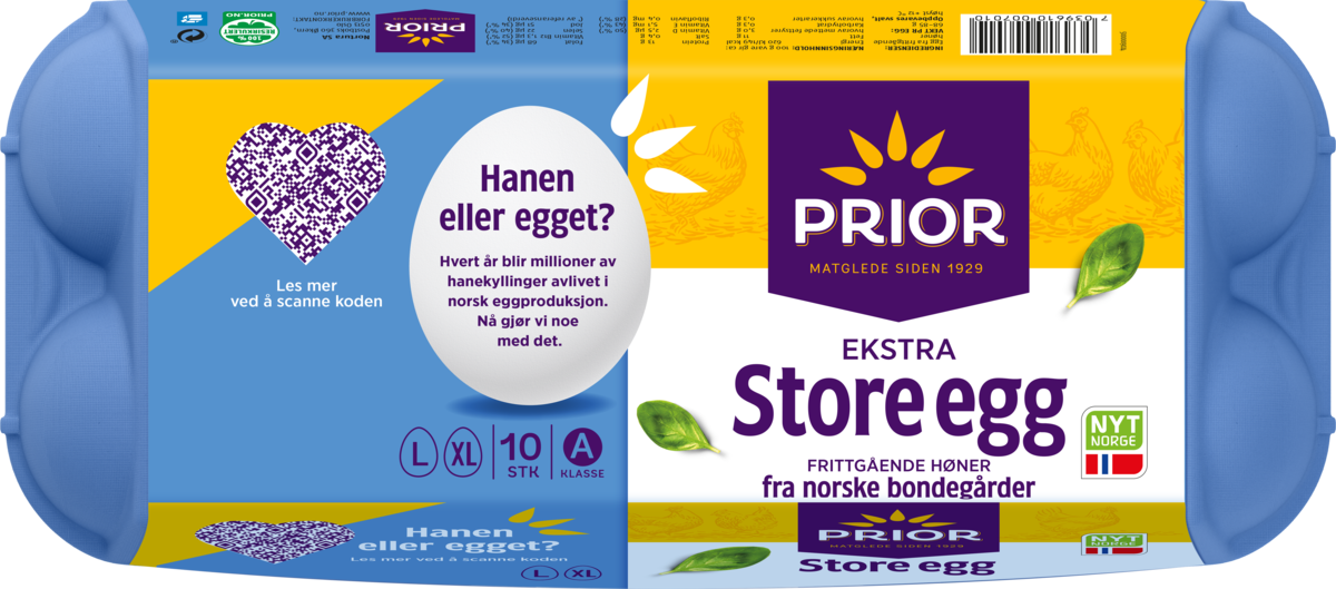 Egg lxl frittgående 68-85g 10stk