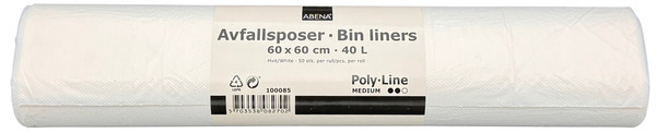 Avfallspose hvit 60x60 ldpe 12my 50stk