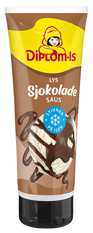 Lys sjokoladesaus stivner på isen  250g
