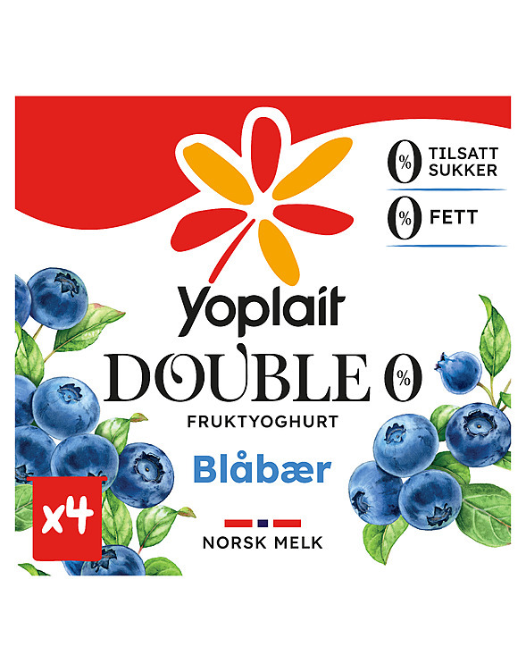 Yoplait blåbær 00% 4x125g