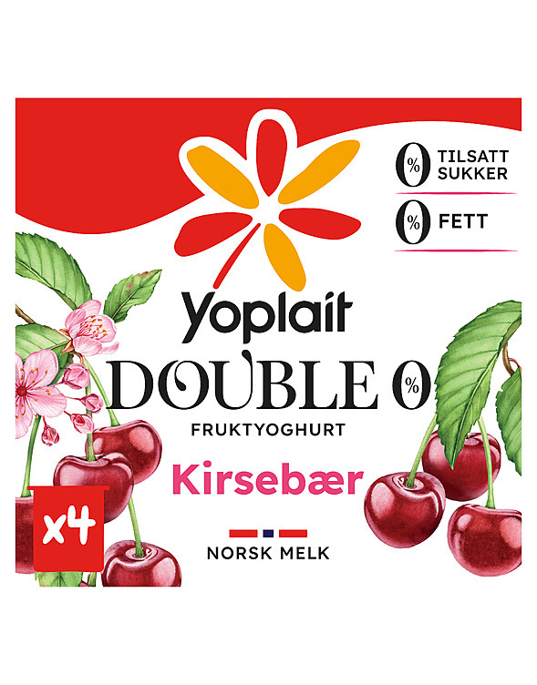 Yoplait 00% kirsebær 4x125g