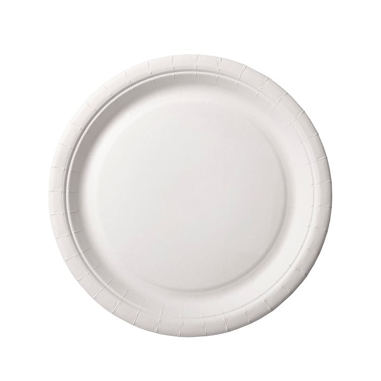 Tallerken papp flat 18cm hvit 100stk