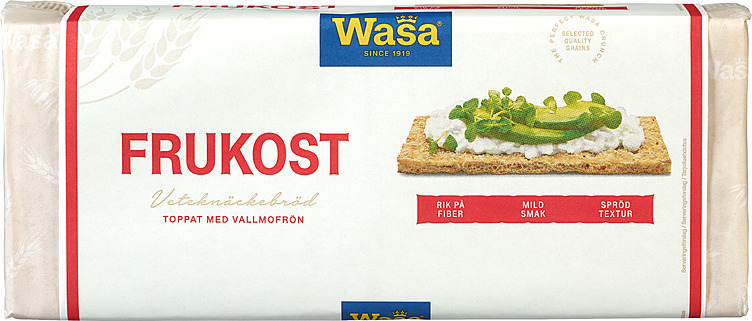 Wasa frukost knekkebrød øko. 12pk   480g