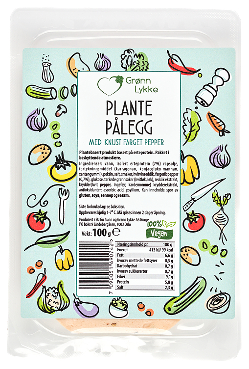 Plante pålegg m/pepper   100g