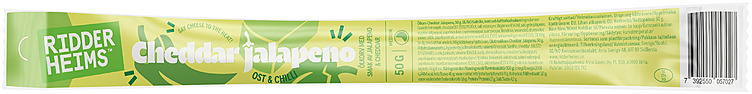 Ølpølse cheddar & jalapeno   50g