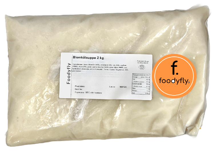 Blomkålsuppe kremet m/nepe og persillerot   2kg