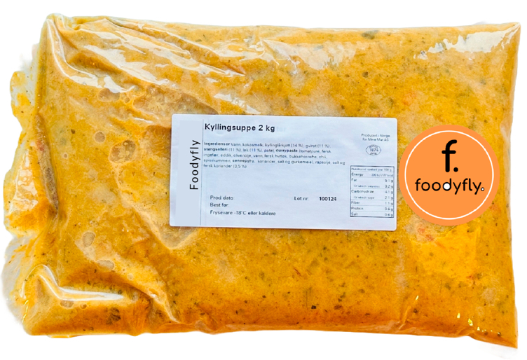 Kyllingsuppe m/grønnsaker og kokosmelk  2kg