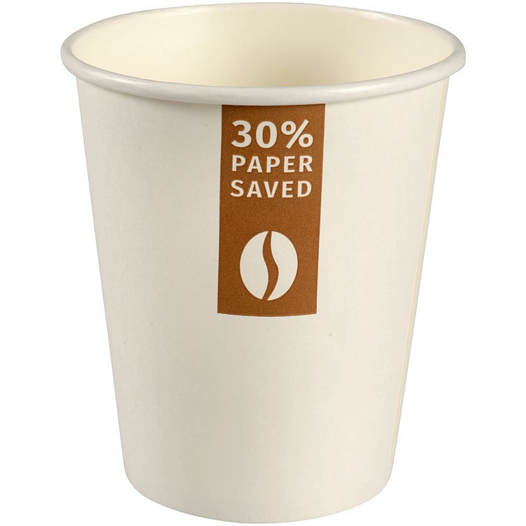 Kaffebeger lessismore hvit 9,1cm q8cm 24cl/8 oz 50stk