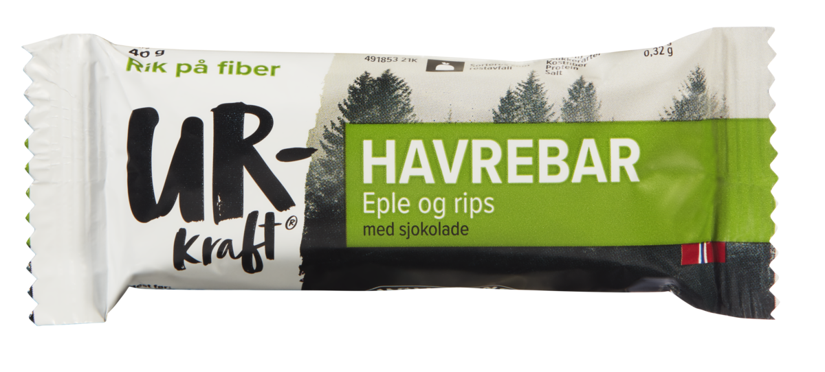 Havrebar eple & rips med sjokolade 40g