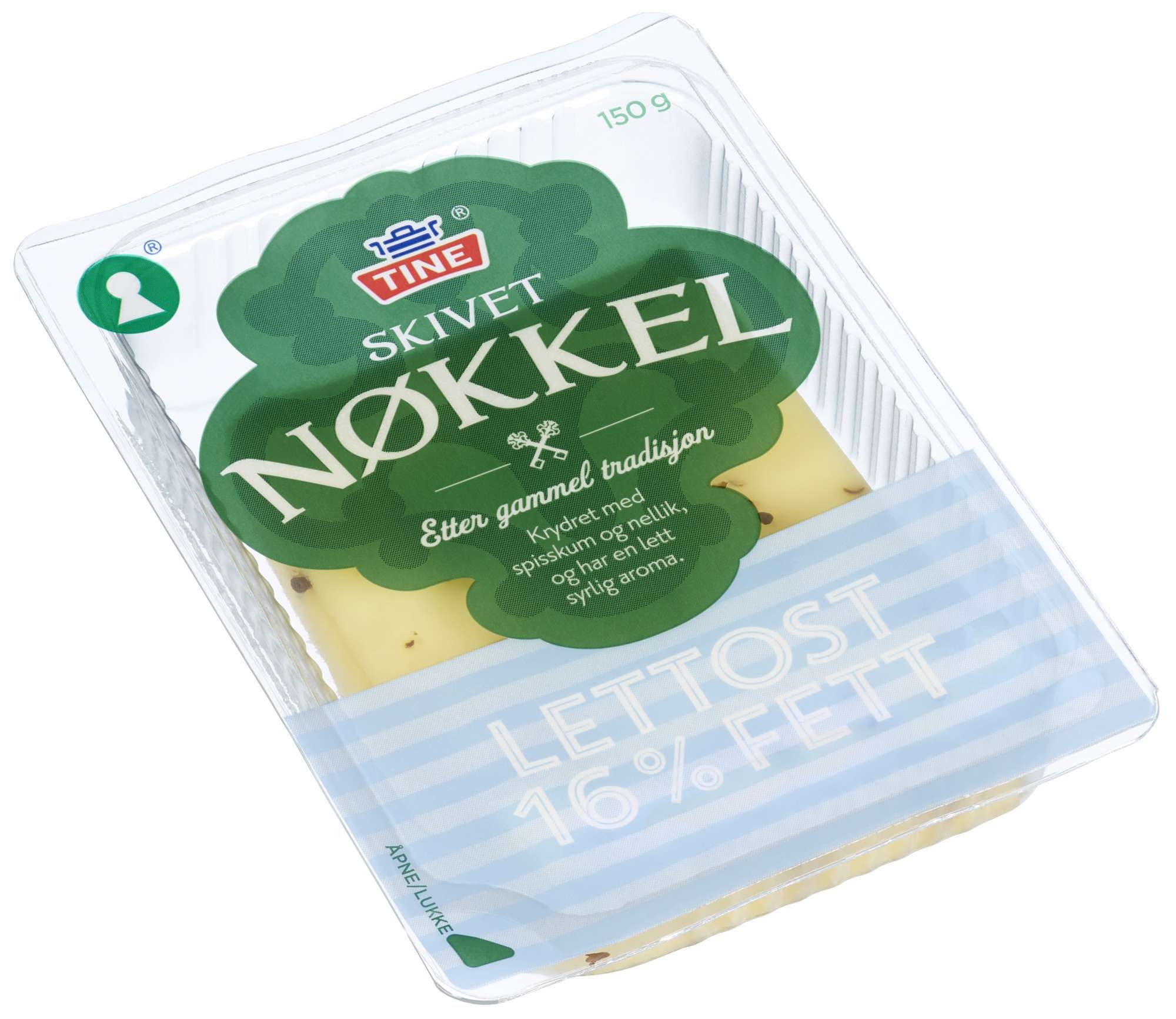 Nøkkelost 16% lett.i sk.   150g