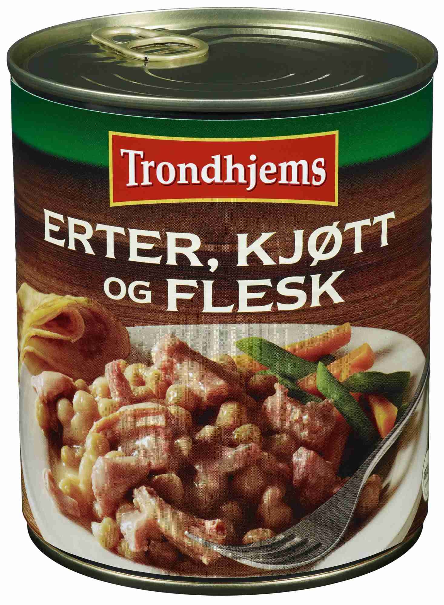 Erter, kjøtt og flesk 870g