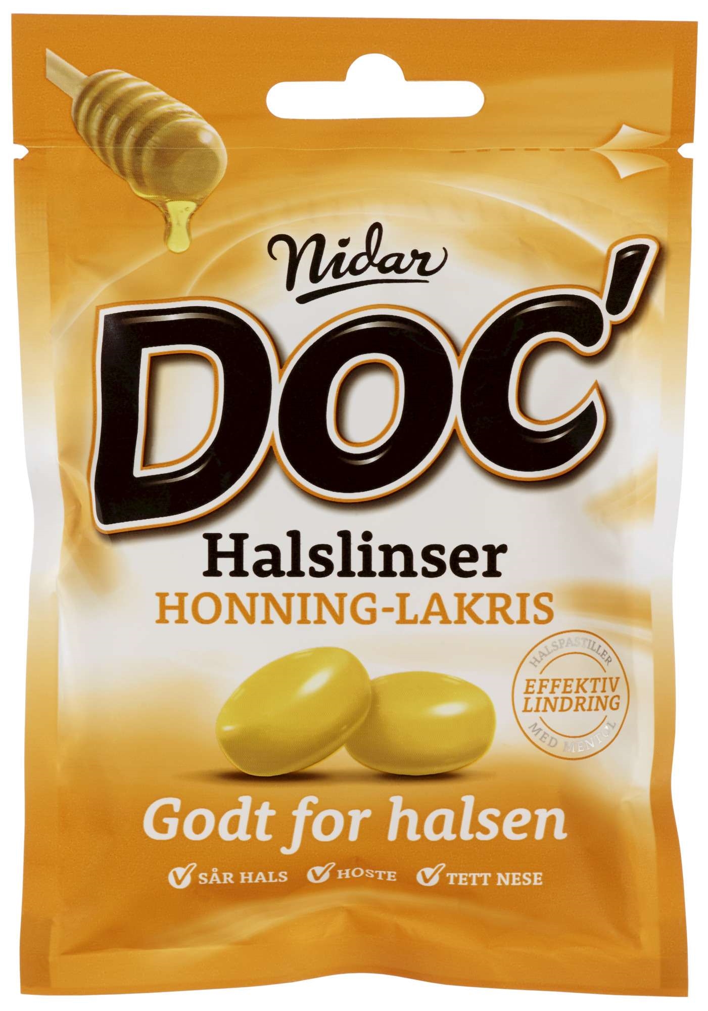 Doc halslinser honning/lakris 60g