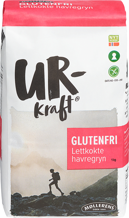 Urkraft lettkokte havregryn glutenfri   1kg