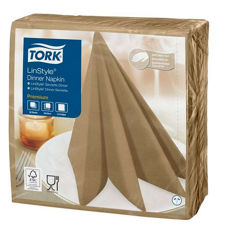 Middagsserviett linstyle beige 39cm 4f 50stk