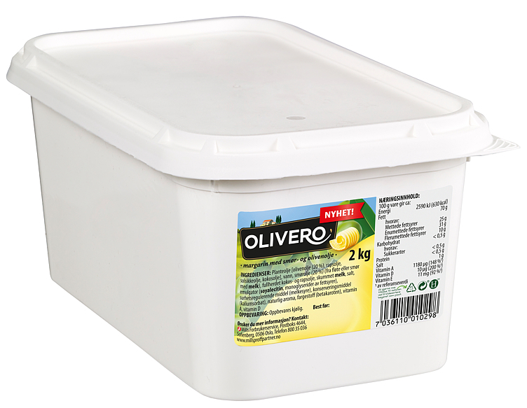 Olivero smør- og olivenolje   2kg