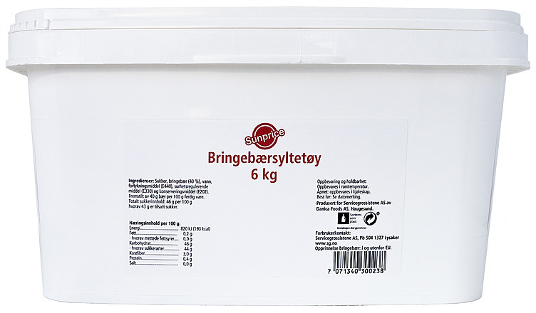 Bringebærsyltetøy 6kg