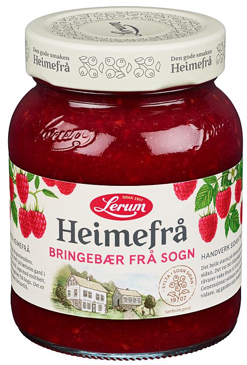 Lerum bringebær heimefrå 380g