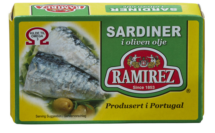 Sardiner i olivenolje 124g