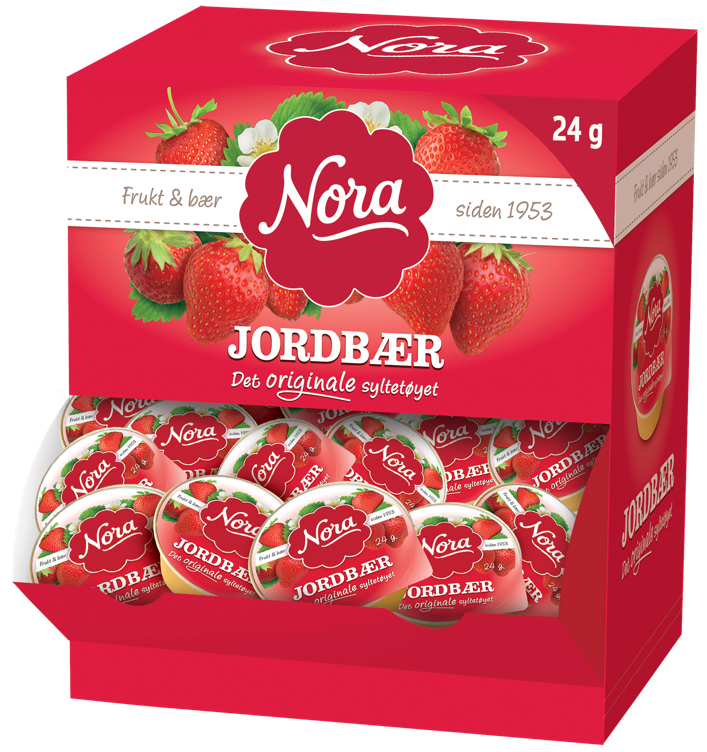 Jordbærsyltetøy kuvert display 70x24g