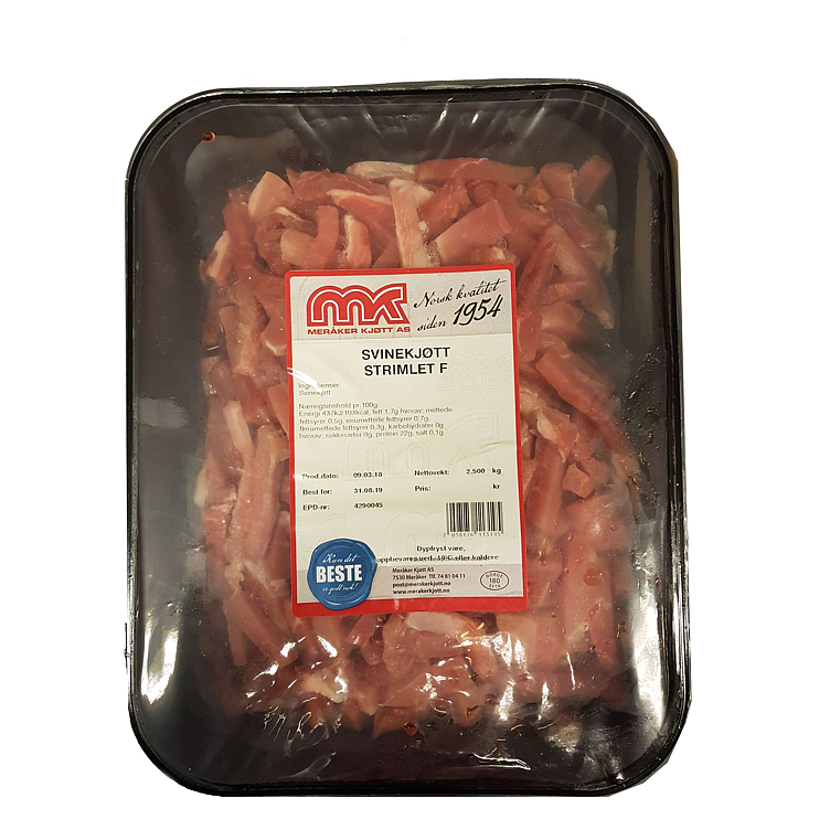 Svinekjøtt strimlet 2,5kg