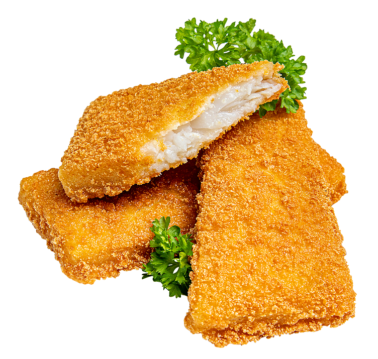 Chickpea breaded fish 45x85g   3,825kg