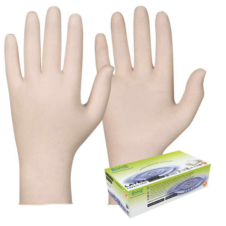 Engangshansker latex hvit m   100stk