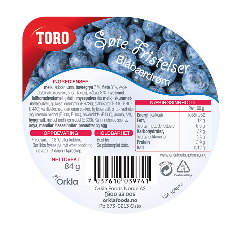 Blueberry mousse        33x125ml