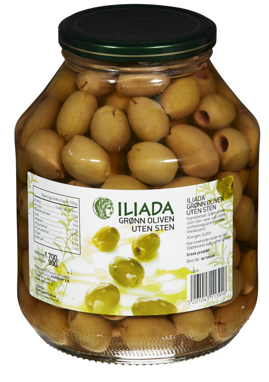 Iliada green olives without stones     1,7kg