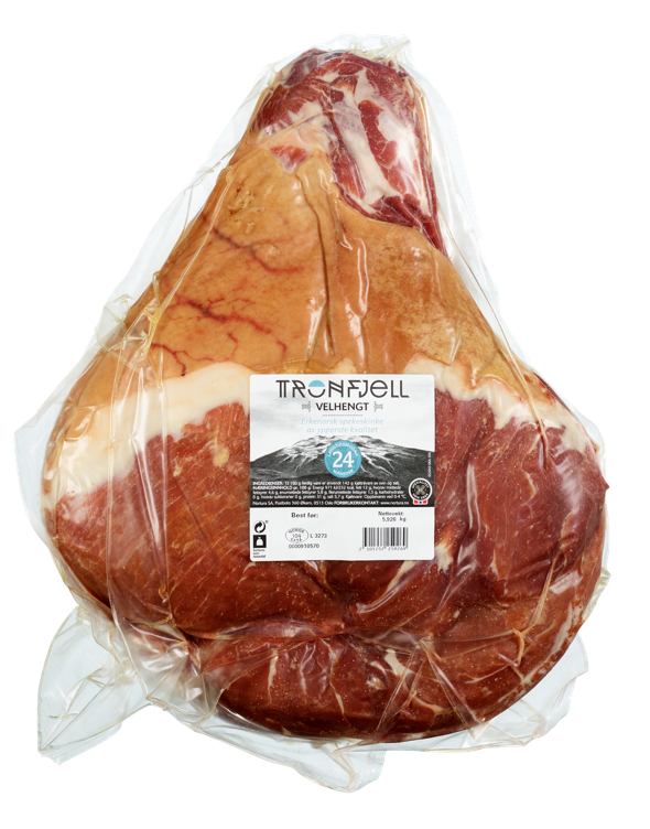 Tronefjell velhengt spekeskinke hel u/ben    ca5,5kg
