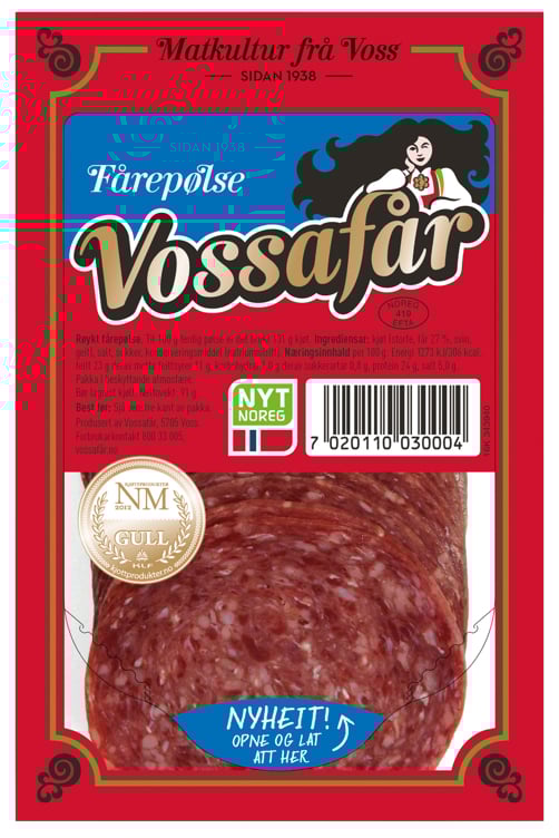 Vossafår skivet   33x91g