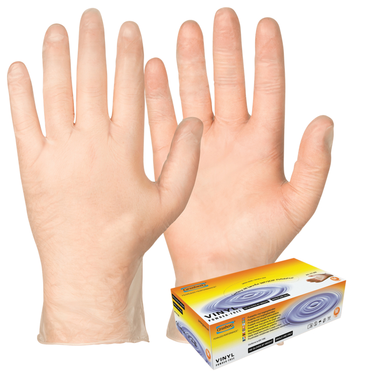 Engangshanske vinyl klar l   100stk