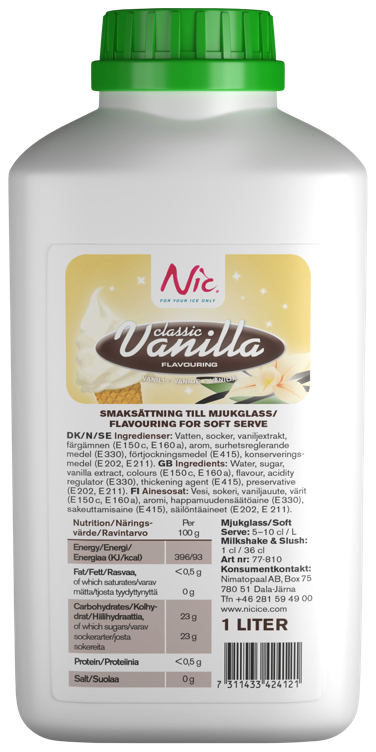 Nic old fashioned vanilla sirup 1l