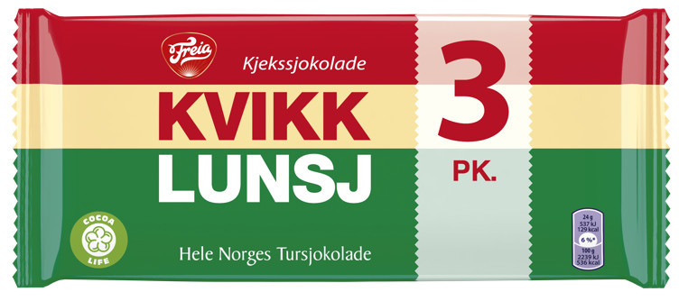 Kvikk lunsj chocolate 3-pack 141g