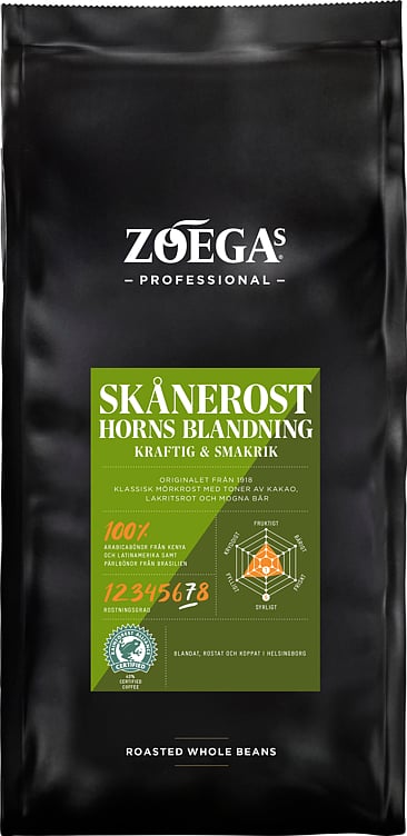 Zoegas hele bønner skånerost 8x750g