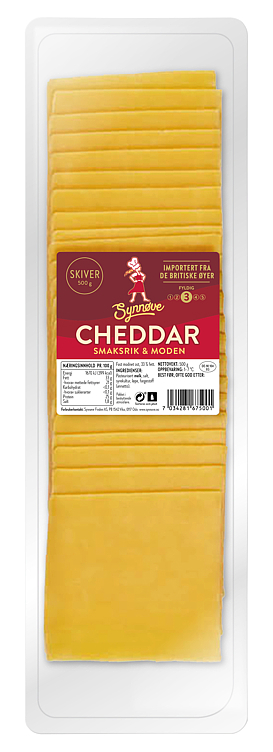 Synnøve engelsk cheddar skivet 500g
